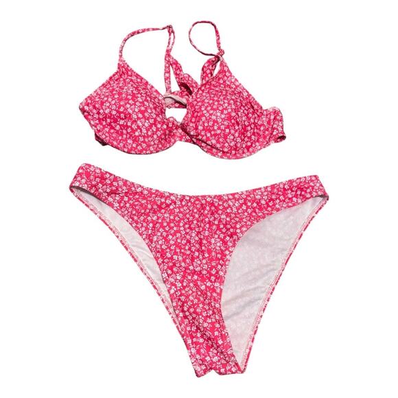 Pink Floral Bikini Size M - Picture 2 of 4